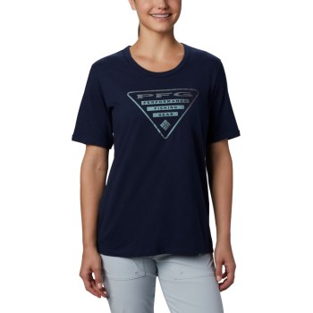 Columbia T-Shirt Dames, PFG Triangle Donkerblauw, 05LRIXOHZ